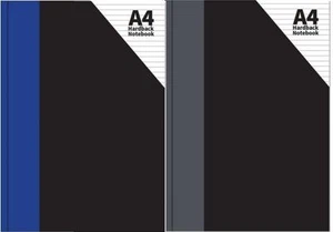 A4 Hardback Notebook 120 Pages 54gsm Blue or Grey - Picture 1 of 1