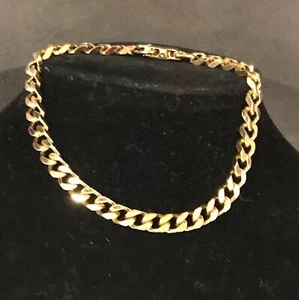 ARTISAN 8” Cuban Link Chain GOLD PLATED Fashion Bracelet - Picture 1 of 8