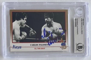 CARLOS PALOMINO 1991 FIRMADO KAYO #190 BECKETT AUTÉNTICO BOXEO AUTOMÁTICO - Imagen 1 de 4
