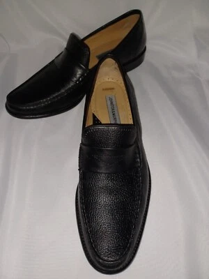 Men's Johnston & Murphy Black Loafers Sheepskin Vero Cuoio Real Leather 11 1/2 M - Image 1 of 4