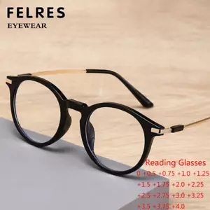 Hombres Mujeres Redondas Azul Bloqueante de Luz Gafas de Lectura Retro Presbiópicos Lectores Nuevos - Imagen 1 de 19