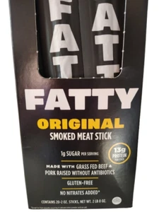 FATTY Original Meat Stick, 2oz Stick, 1g Sugar, BB 11/25, Lot of 20 - Picture 1 of 8