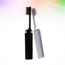 2x Cepillo de dientes de viaje plegable carbón de bambú suave (gris/)