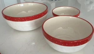 set ciotola miscelatore rae dunn rosso bianco tipo stampa MAGENTA collezione artigianale HTF - Foto 1 di 7
