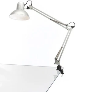 LAMPADA ESTETISTA SNODABILE ORIENTABILE E27 DA SCRIVANIA TAVOLO CON MORSETTO - Foto 1 di 2