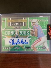 2023 Leaf Metal Draft Eli Holstein Auto Pre Proof Rookie 1/1 Alabama Green Mojo