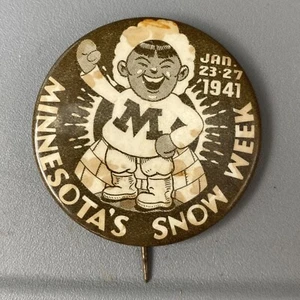 Seconda guerra mondiale propaganda giapponese pulsante politico Minnesota giorni di neve eschimese inuit 1941 - Foto 1 di 6