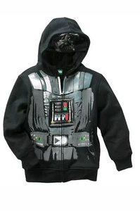 Star Wars Boys Zip Up Hoodie Darth Vader Sweatshirt SZ XL BLACK - Picture 1 of 1