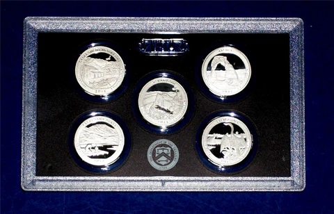 2014 S Silver Quarter Proof Set - 5 Coins - 90% Silver- NO Box/COA-IN STOCK Cover