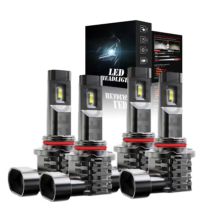 For Dodge Monaco 1990-1992 -4pcs 6000K  LED Headlights Bulb High/Low Beam - Image 1 of 4