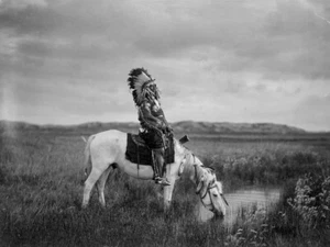 Sioux Native American on Horse Vintage Photography Giclee Print Ships Free - Picture 1 of 3