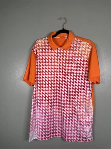 Polo Puma Colorido Ombré Naranja Rojo Rosa Verano Pata de Gallo Golf Talla Grande - Imagen 1 de 8