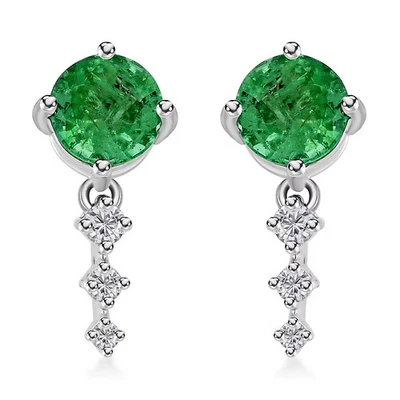 Pendientes Rhapsody AGemfield Esmeralda E-F VS Diamante 1.10 Platino 950 Foto 1 de 4