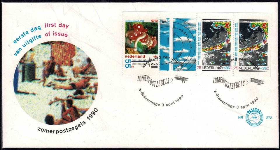 Netherlands 1990 Summer Stamps - Weather B/P FDC - Set Of Four Stamps - Mint - Image 1 of 1