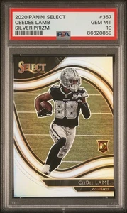 2020 Panini Select CEEDEE LAMB Rookie Field Level Silver Prizm RC #357 PSA 10 - Picture 1 of 2
