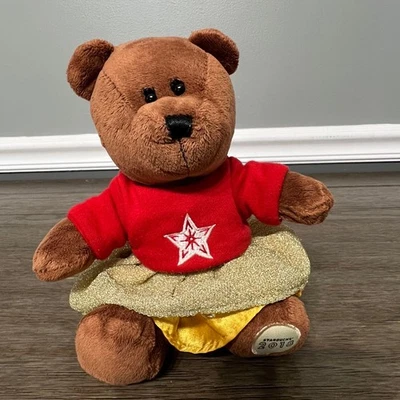 Starbucks Bearista Bear Plush 2018 Red Shirt Gold Skirt Christmas Holiday Toy - Image 1 of 4