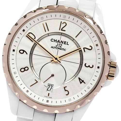 Orologio Uomo Automatico CHANEL J12 365 H3839 Ceramica Bianca Quadrante Argento_862196