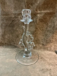 Circa 1930s Heisey glass grape cluster tall candlestick in clear color HTF Item - Picture 1 of 4