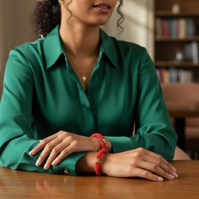 Handmade Beaded Bangle Bracelet/African Jewellery/Gift For Her/Christmas Present - Image 1 of 2