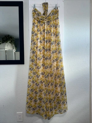 Maxi Vestido Love 21 Diseño Flor y Pluma Talla L Foto 1 de 4