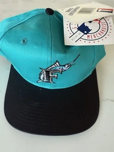 Vintage 90s Twins Enterprise Florida Marlins Teal MLB Snapback Cap Hat NEW NOS - Picture 1 of 7