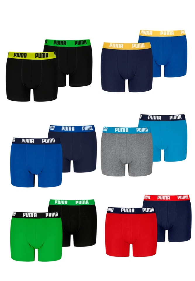 Puma Boxershorts Jungen Kinder Unterhose Unterwäsche 4 er Pack