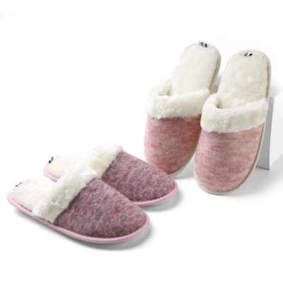 Aerusi Winter Warm Soft Anti Slip Memory Foam Slippers Plush Bedroom Shoes 6-10 - Image 1 of 4