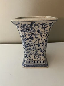 Seltene Vögel auf Crackle Vase Poceline - Bild 1 von 8