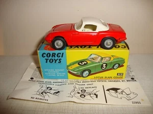 CORGI TOYS 319 LOTUS ELAN COUPE + TELAIO STACCABILE - VN MINT in SCATOLA ORIGINALE - Foto 1 di 13