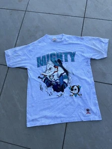 Anaheim Mighty Ducks Nutmeg Disney NHL Vintage T-shirt Size XL Ash Gray - Picture 1 of 15