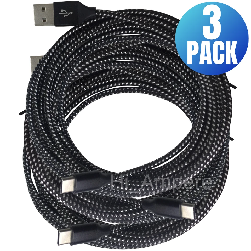 3 Pack 10FT Fast USB Type C Charger Cable For Samsung Galaxy Note20 Ultra 5G S10 - Image 1 of 4