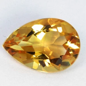 3.92Cts Sparkling Natural Yellow Color Collection Citrine 13x9mm Pear Shape Gem - Picture 1 of 6