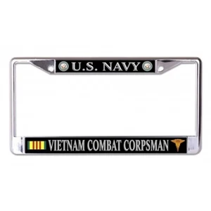 NAVY VIETNAM COMBAT  CORPSMAN USA MADE LICENSE PLATE FRAME - Picture 1 of 1