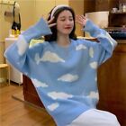 Sweater Cartoon Cloud Chic Knitted Causal Autumn New Ins Oversized Women