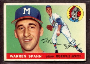 1955 Topps Set-Break # 31 Warren Spahn en muy buen estado-en muy buen estado (arruga) *Jaysace* - Imagen 1 de 2