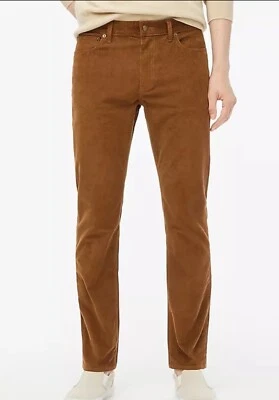J Crew Flex Pants Men's 38x32 Brown Chino Corduroy Straight Slim Fit BOTTOM NWT✅ - Image 1 of 4