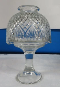 CANDELABRO PEDESTAL VIDRIO TRANSPARENTE LÁMPARA HADA PARTYLITE USADO EN EXCELENTE ESTADO 7" CORTE DIAMANTE - Imagen 1 de 3