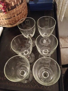 IRISH COFFEE Glass Stemware Footed  Wine Glasses Set 6 w/recipe On Backs - Picture 1 of 3