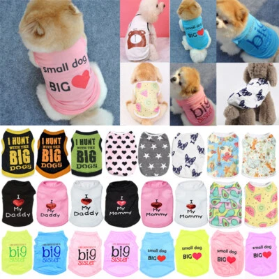 Cute Pet Dog Cat Clothes Summer Puppy T Shirt Clothing Small Dogs Chihuahua Vest - Image 1 of 4