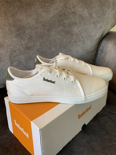 Scarpe da ginnastica uomo Timberland Oxford bianche in tela casual deck uk 8