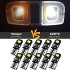 10pcs White LED Interior Package W5W T10 194 Dome Map License Plate Lights Bulbs