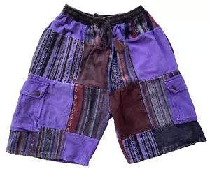 Himalayan Patch Shorts Mens Size Large Hippie Boho Summer Bohemian Fun Festival - Picture 1 of 9