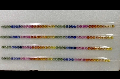 Zafiro arco iris de 2,5 mm 1 línea 42 piezas zafiro multicolor 100 % natural Foto 1 de 3