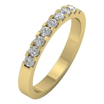 Anillo de compromiso de oro amarillo de 14 K con diamantes genuinos cultivados en laboratorio VVS F 0,55 quilates Foto 1 de 4