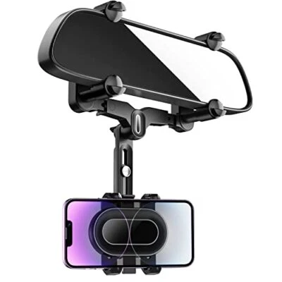 Rearview Mirror Phone Holder for Car,360°Rotatable and Retractable 22 Design - Image 1 of 4
