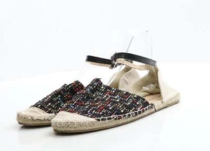 JD Williams Womens Multicoloured Geometric Polyester Espadrille Flat 7 - Picture 1 of 12