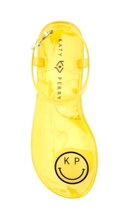 Katy Perry Collection - Geli-PVC Smiley Face Thong Sandal in Yellow Size 6 M - Picture 1 of 5
