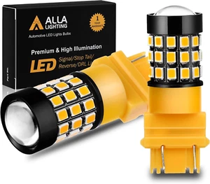 Newly Upgraded T25 Wedge 3156 3157 LED Bulbs, Amber Yellow Turn Signal Lights, 3 - Picture 1 of 12