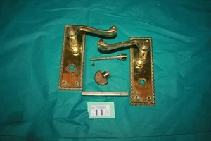 Door Handles Brass Lever Mortice With Privacy Lock ref 11B (FREE UK POSTAGE) - Picture 1 of 2