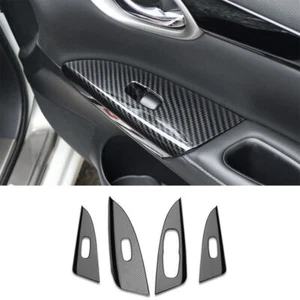 For Nissan Sentra 2013-2019 Carbon Fiber Window Lift Panel Switch Cover Trim - Picture 1 of 6